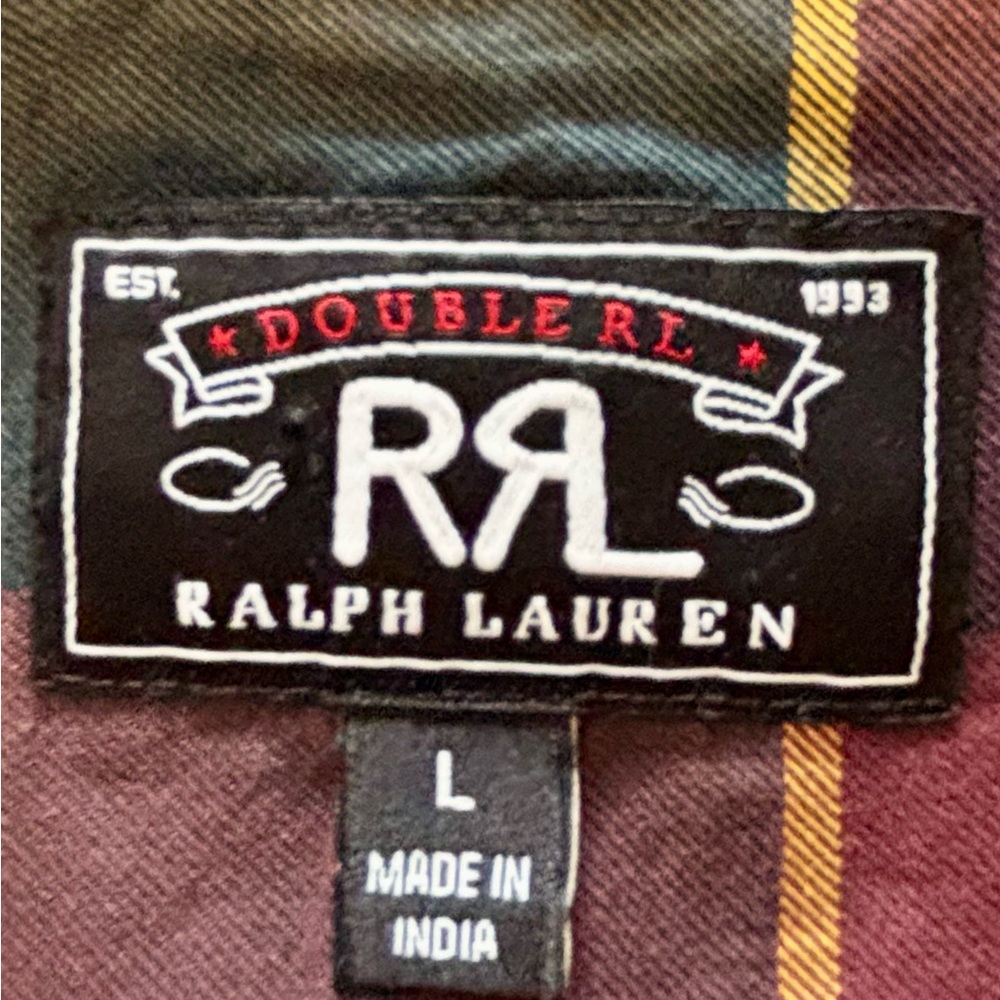 Ralph Lauren Double RL Burgundy and Green Plaid Shirt - Picture 6 of 11